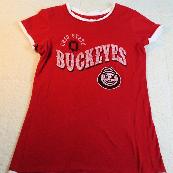 NCAA Ohio State Buckeyes Red Shirt Cap Sleeves Med - Picture 1 of 3